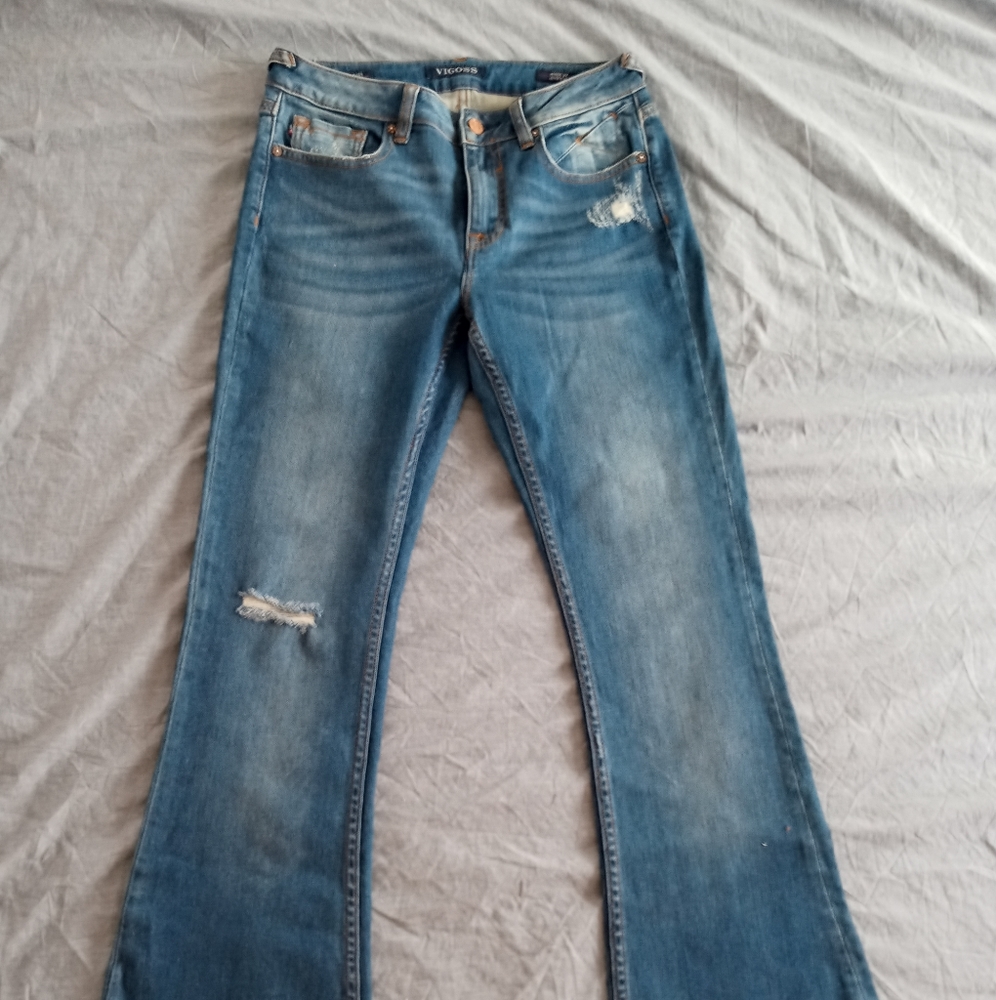 VIGOSS distressed bootcut flare jeans